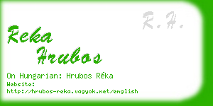 reka hrubos business card
