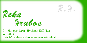 reka hrubos business card